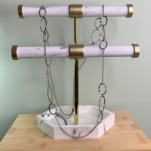 Silver plated long necklace